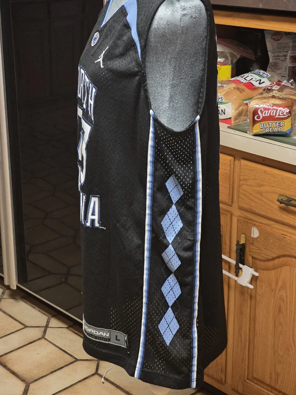 Jordan Black and Carolina Blue North Carolina #23 Basketball Jersey